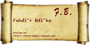 Fehér Béke névjegykártya