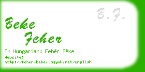 beke feher business card