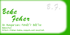 beke feher business card